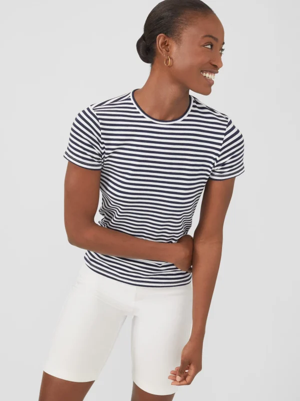 Allie Cap Sleeve Tee In Stripe