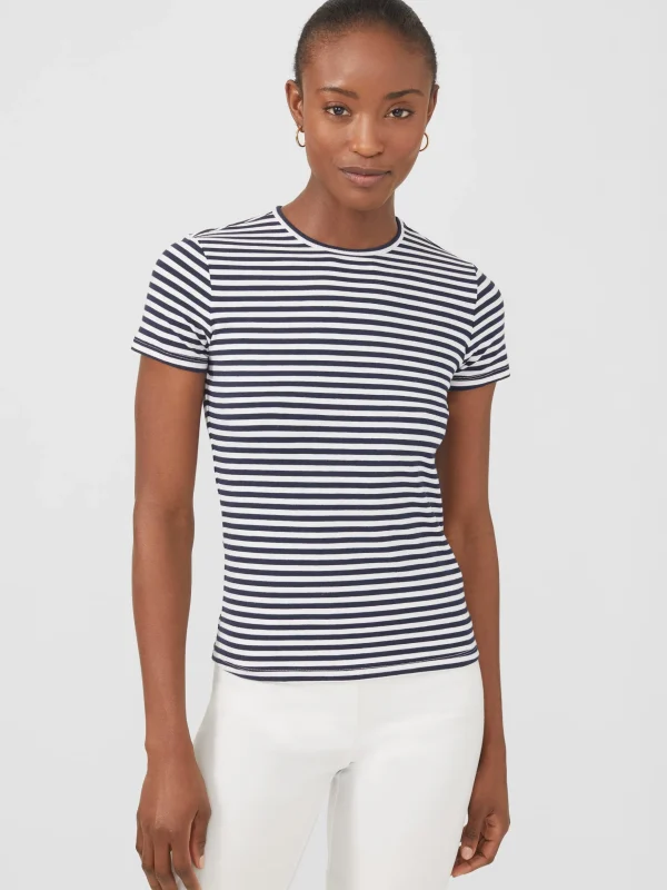 Allie Cap Sleeve Tee In Stripe