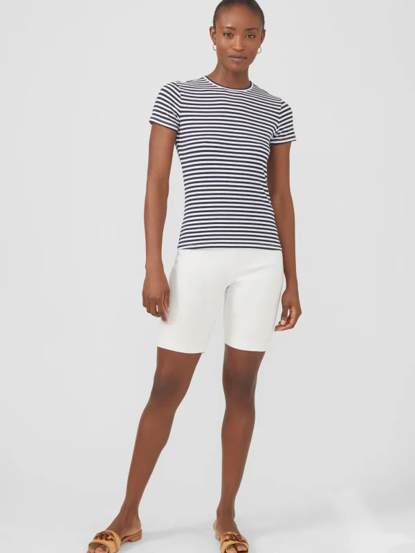 Allie Cap Sleeve Tee In Stripe