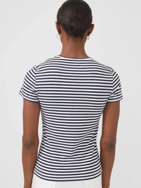 Allie Cap Sleeve Tee In Stripe