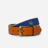 Archie Embroidered Belt In Marijuana Leaf