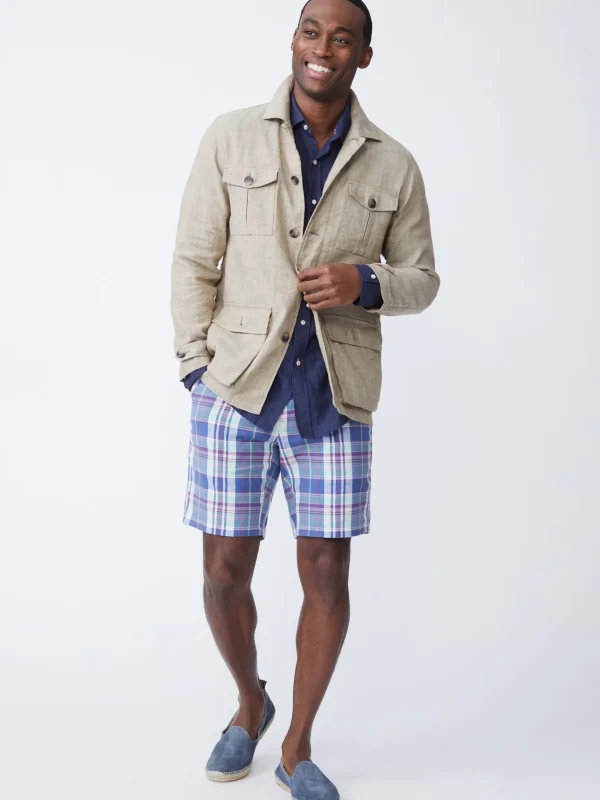 Brando Linen Safari Jacket In Herringbone