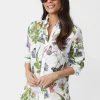 Britt Linen Shirt In Jardin Mariposa