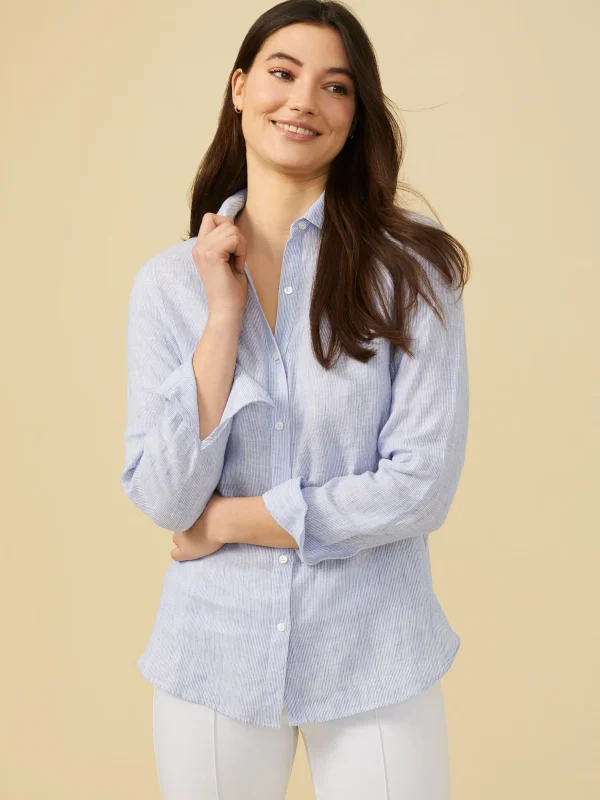 Britt Linen Shirt In Stripe