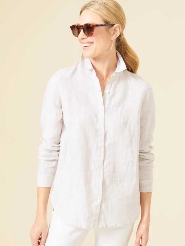 Britt Linen Shirt In Stripe