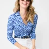 Brynn Linen Shirt In Gingko Mosaic