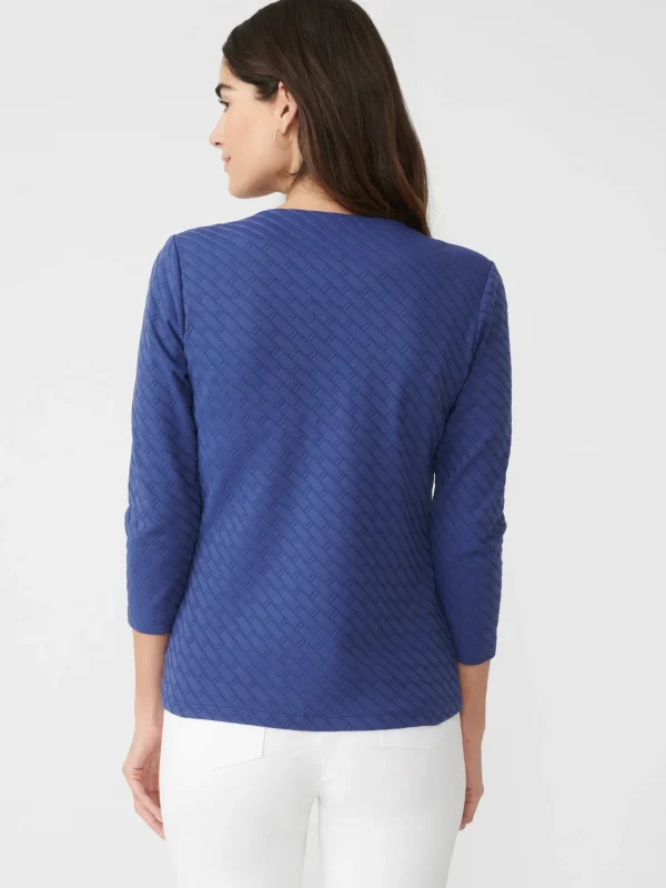 Carly Top In Fernwood Geo Jacquard