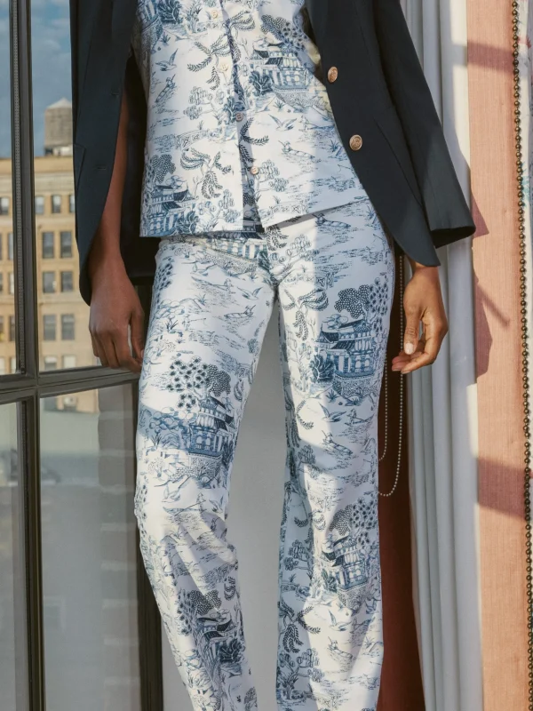 Carmel Pants In Chinoiserie Toile