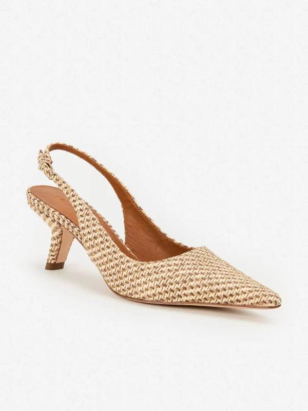 Cassidy Grasscloth Slingback Heels