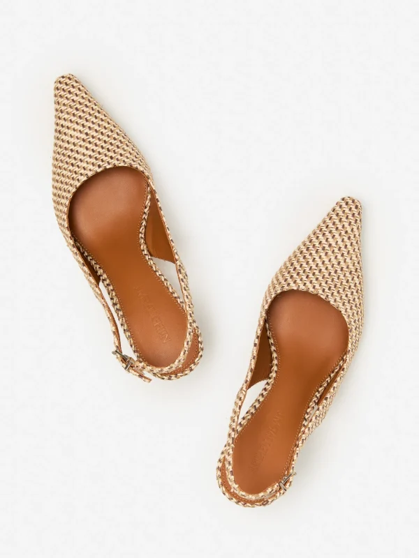 Cassidy Grasscloth Slingback Heels