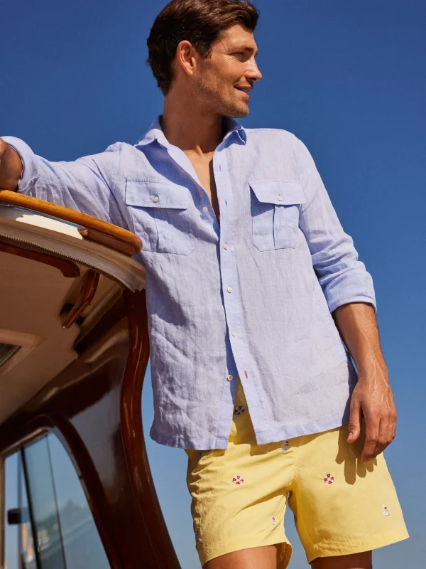 Christos Classic Fit Linen Shirt