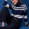 Clara Cashmere Turtleneck In Stripe