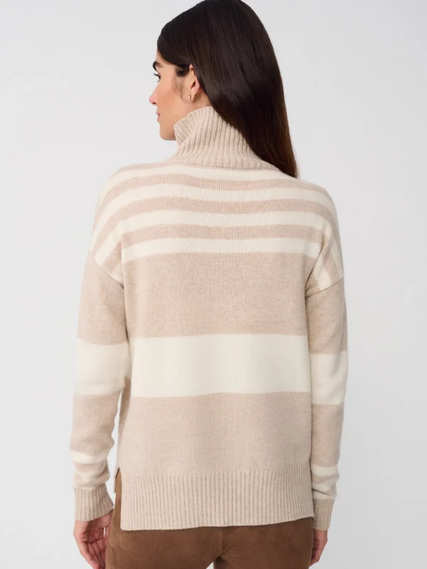 Clara Cashmere Turtleneck In Stripe