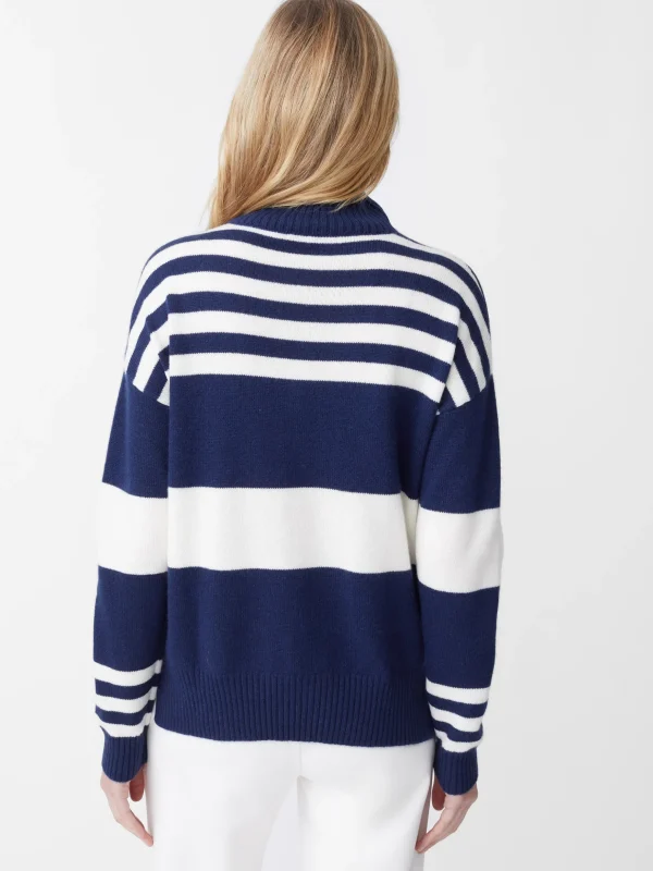 Clara Cashmere Turtleneck In Stripe