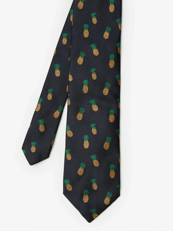 Cotton Silk Tie In Pineapple