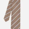 Cotton Silk Tie In Regimental Stripe