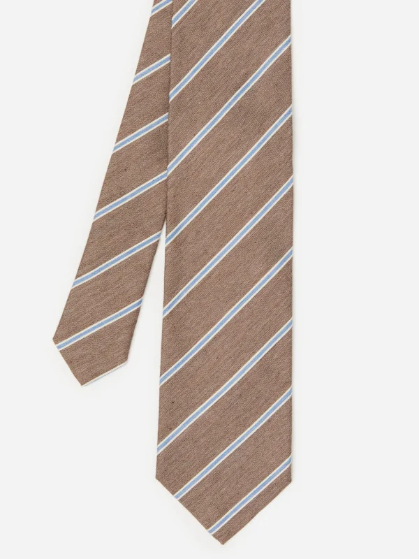 Cotton Silk Tie In Regimental Stripe