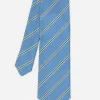 Cotton Silk Tie In Regimental Stripe