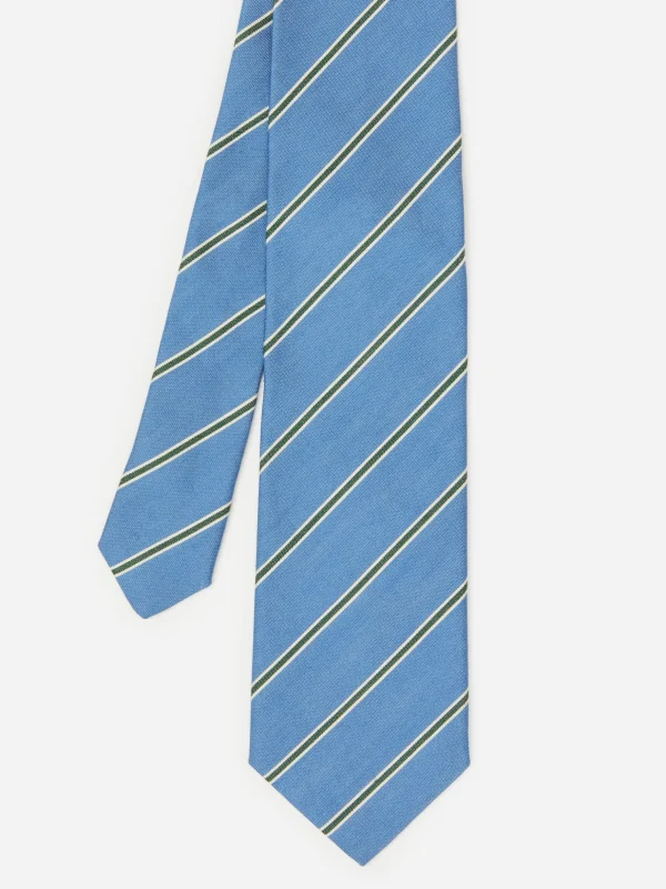 Cotton Silk Tie In Regimental Stripe