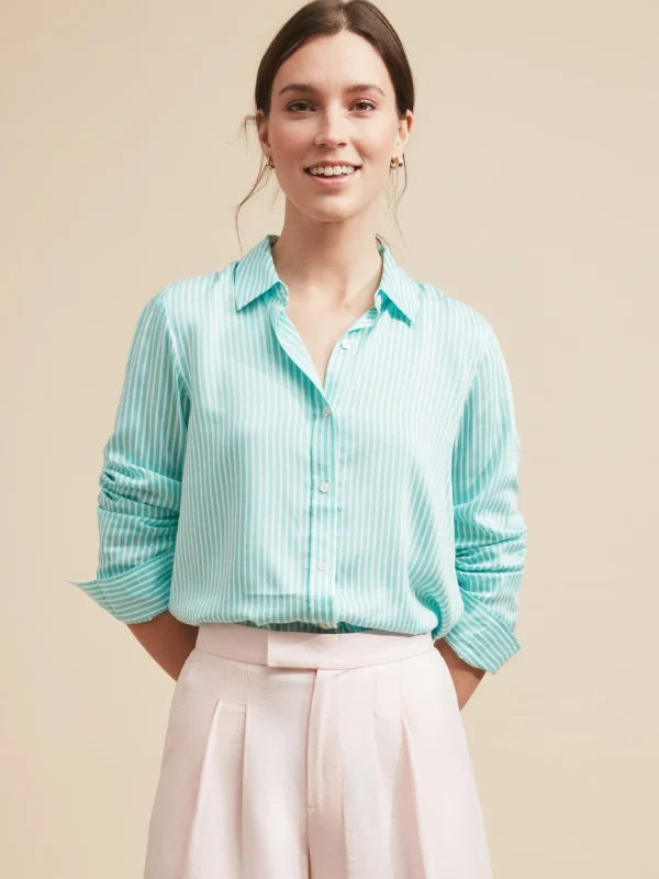 Denver Silk Shirt In Stripe