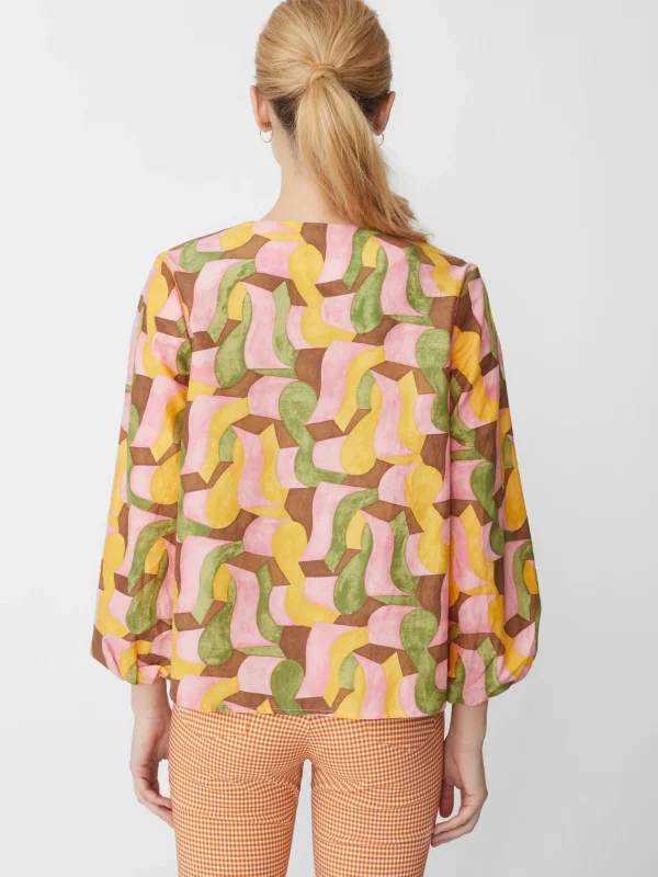 Edda Blouse In Abstract Chaise