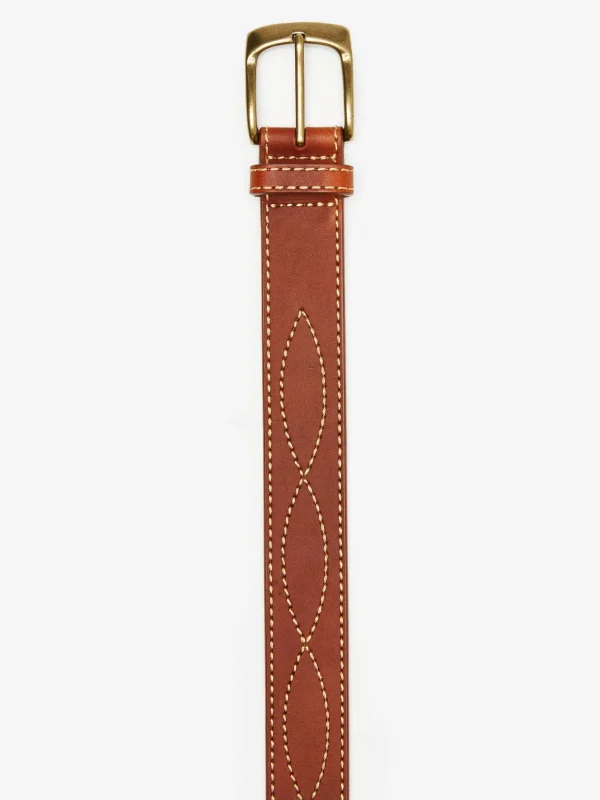 Embroidered Leather Belt