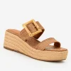 Fleur Bamboo Buckle Wedges