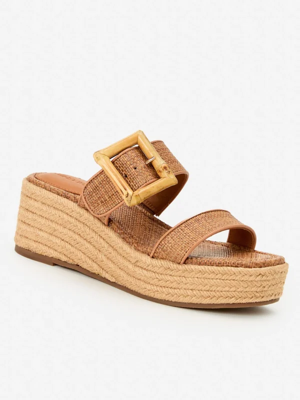 Fleur Bamboo Buckle Wedges