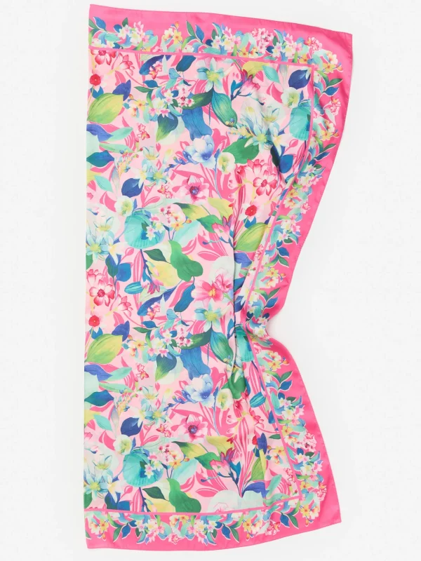 Gemma Scarf In Floral Reef Border