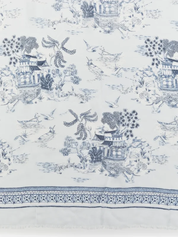 Giselle Scarf In Chinoiserie Toile Square