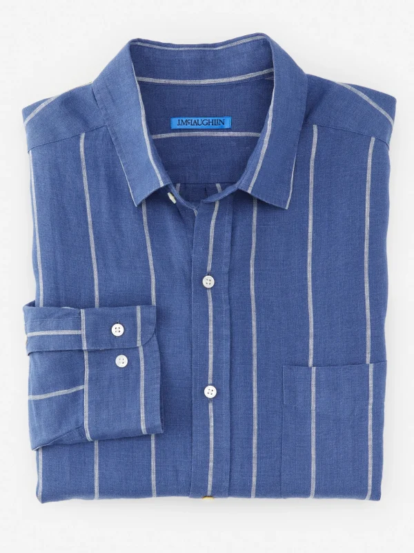 Gramercy Classic Fit Linen Shirt In Stripe