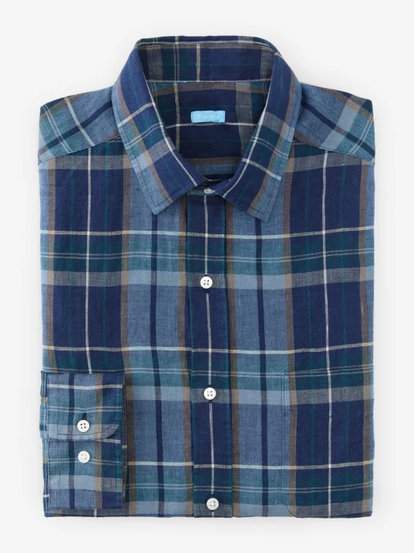 Gramercy Classic Fit Linen Shirt In Plaid