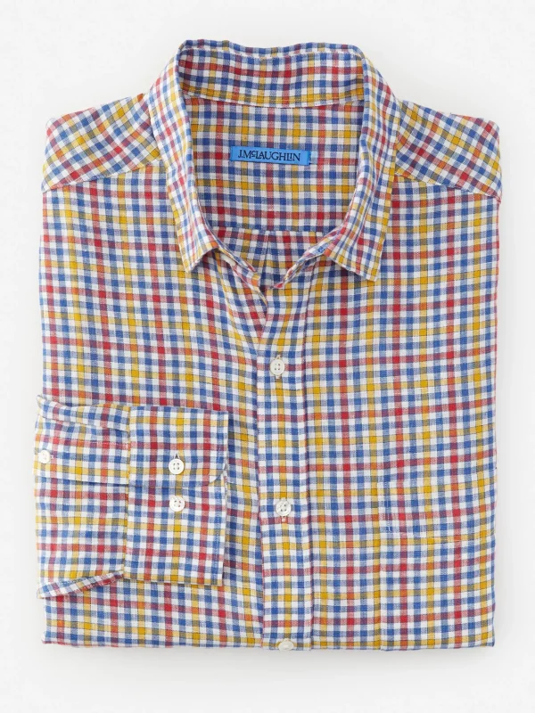 Gramercy Classic Fit Linen Shirt In Gingham