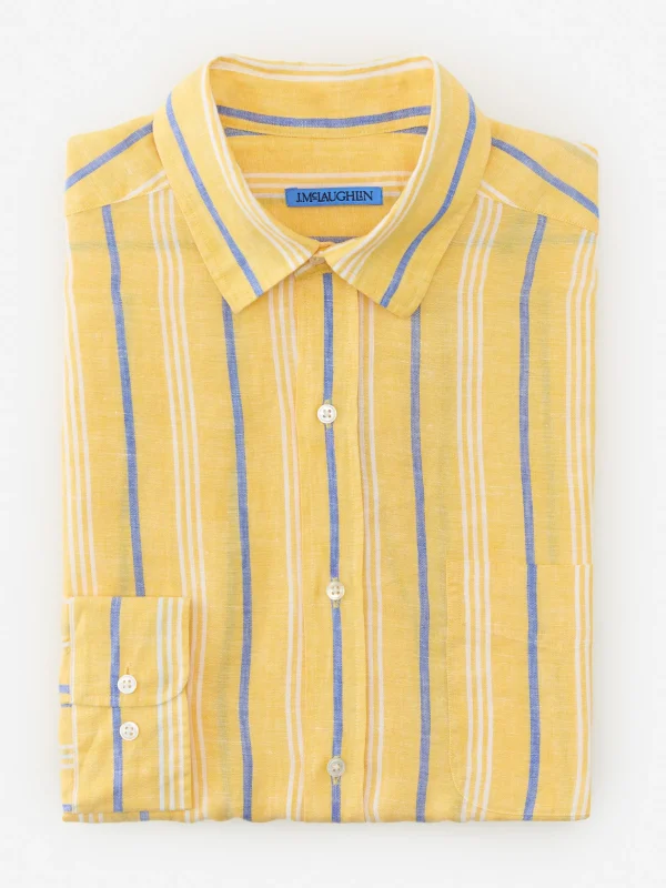 Gramercy Classic Fit Linen Shirt In Stripe