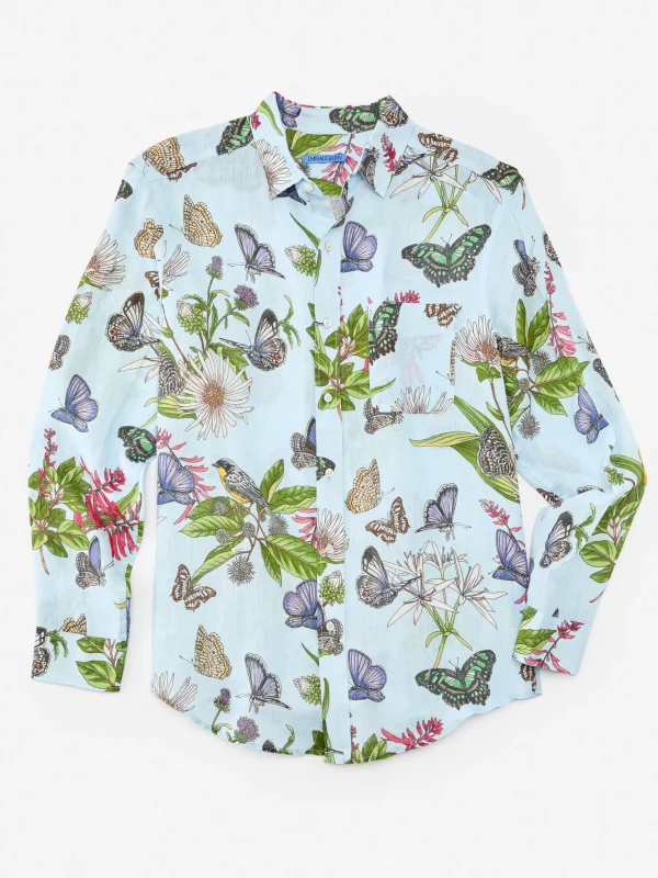 Gramercy Classic Fit Linen Shirt In Jardin Mariposa