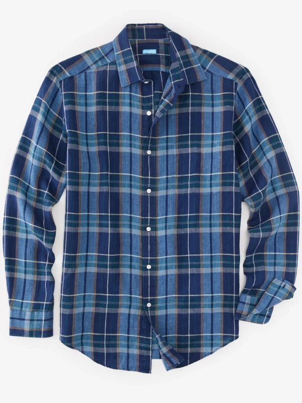 Gramercy Classic Fit Linen Shirt In Plaid