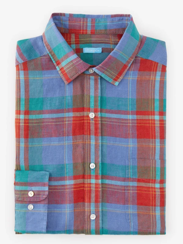 Gramercy Classic Fit Linen Shirt In Plaid