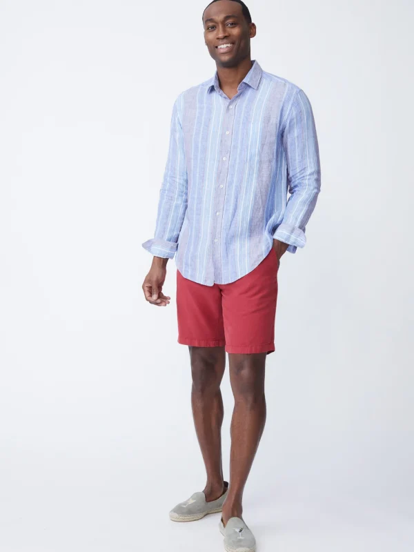 Gramercy Classic Fit Linen Shirt In Multi Stripe