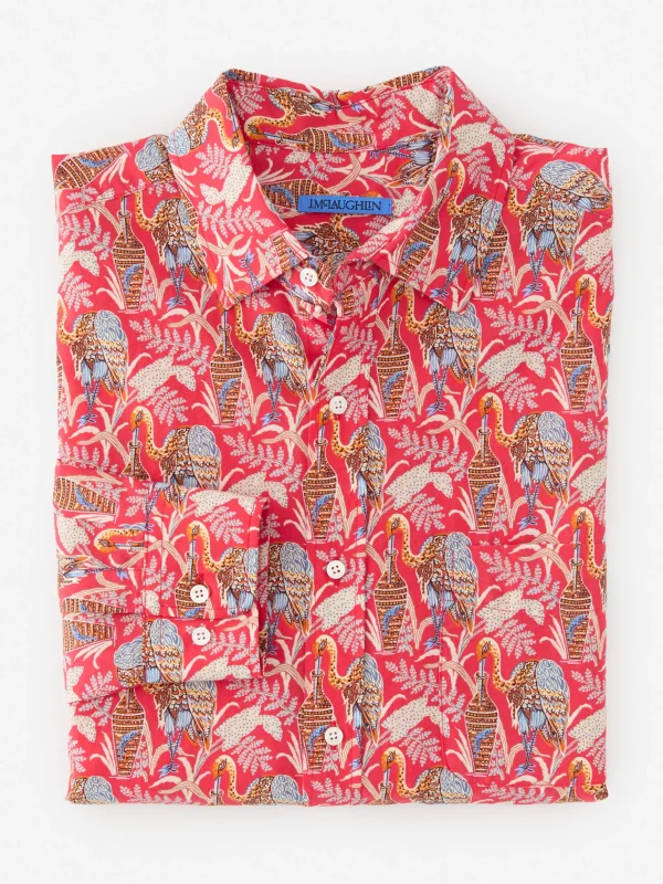 Gramercy Modern Fit Silk Blend Shirt In Rare Bird