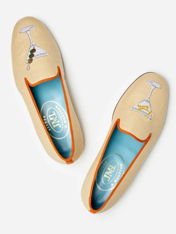 J.McL X Stubbs Wootton Grasscloth Slippers In Martini