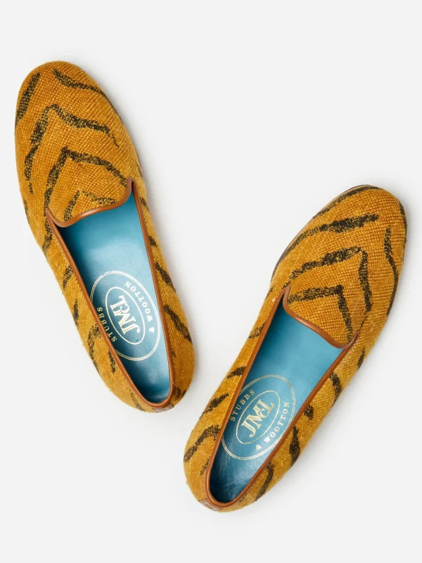 J.McL X Stubbs Wootton Printed Slippers In Tiger