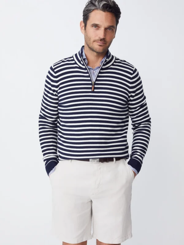 Kendall 1/4 Zip Sweater In Stripe