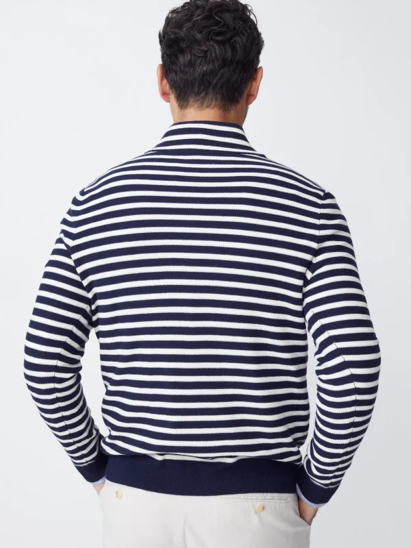 Kendall 1/4 Zip Sweater In Stripe