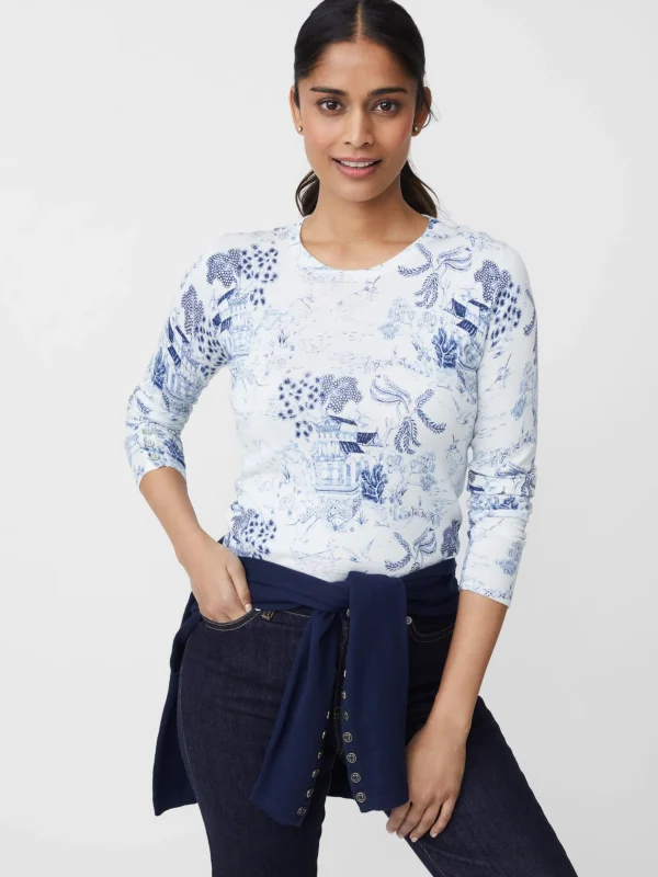 Lenny Sweater In Chinoiserie Toile