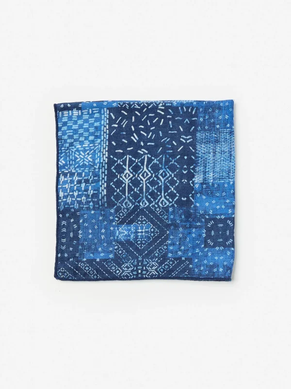 Linen Pocket Square In Diamond Patch