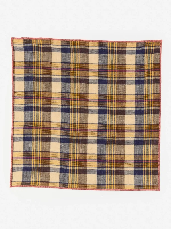 Linen Pocket Square In Plaid