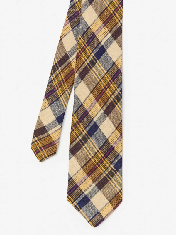 Linen Tie In Plaid