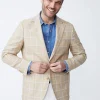 Lisbon Linen Blazer In Window Pane