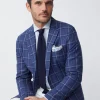 Lisbon Linen Blend Blazer In Window Pane