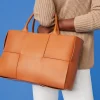 Mega Tessare Woven Leather Handbag